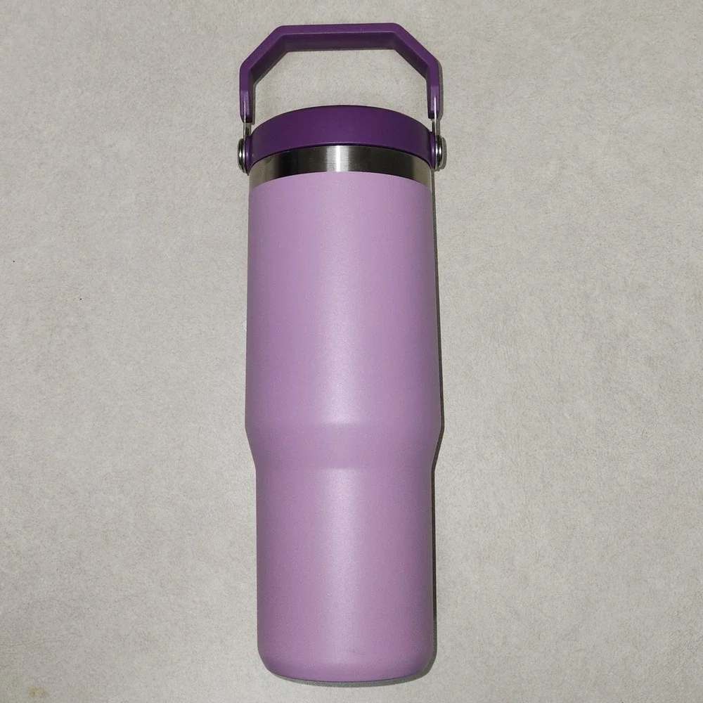 Stanley 30oz IceFlow Flip Straw Tumbler Iris Purple Stainless Steel Water Bottle - Picture 2 of 6